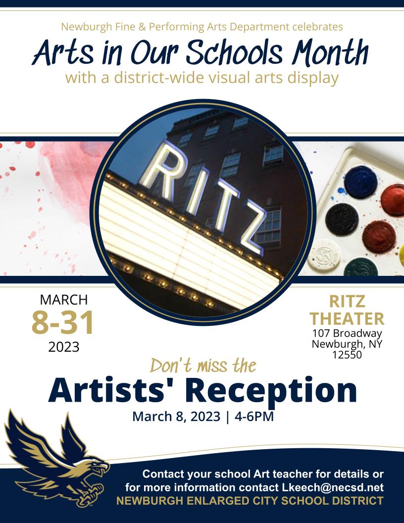 Art in our Schools Month Ritz Art Show Horizons on the Hudson